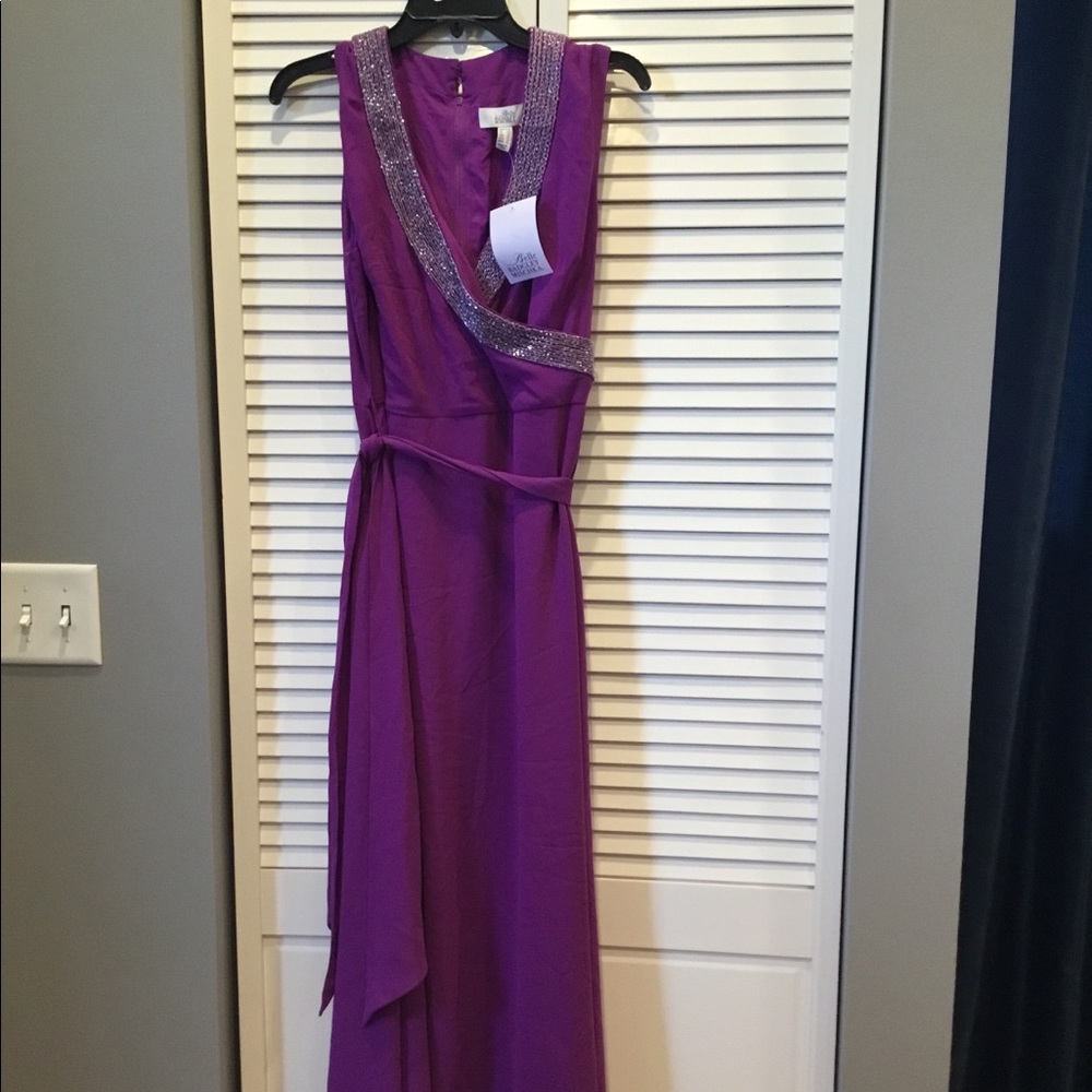 Purple badgley mischka beaded gown